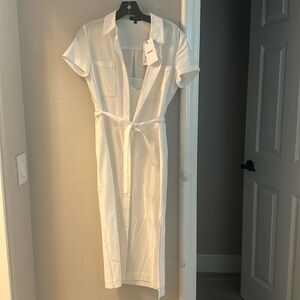 Theory white shirt dress